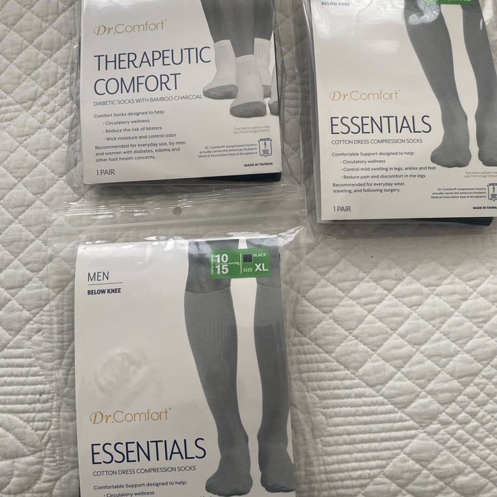 Dr. Comfort Men's Therapeutic Gray Compression Socks